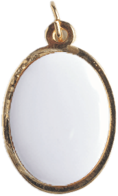 Zlatý oválný přívěsek s fotografií na porcelánu
